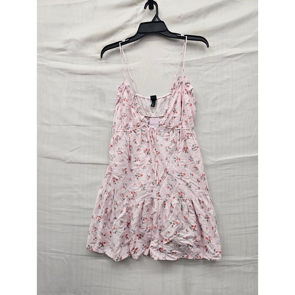 Wild Fable Womens Strawberry Mini Dress Pink Linen Blend Casual Size XS